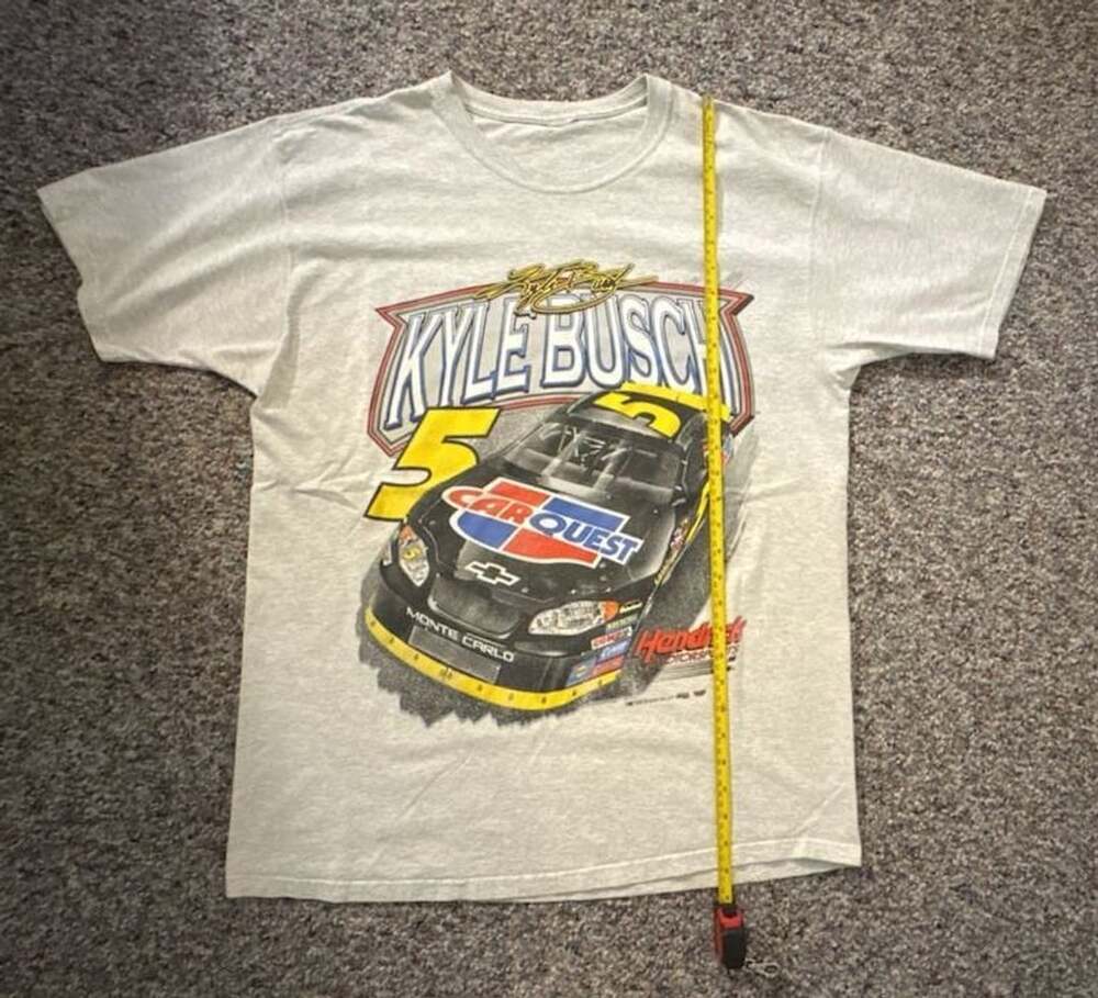 NASCAR Kyle Busch Carquest 5 T-Shirt Gray 2005 Hendrick Motorsports